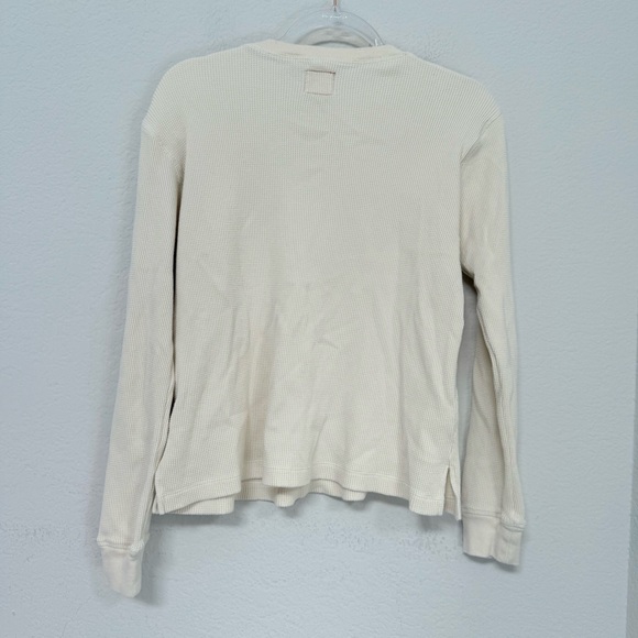 FM 669 Anthony Waffle Long Sleeve Shirt Natural Size Small - Picture 2 of 5